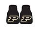Carpet Front Floor Mats with Purdue University Logo; Black (Universal; Some Adaptation May Be Required)