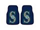 Carpet Front Floor Mats with Seattle Mariners Logo; Navy (Universal; Some Adaptation May Be Required)