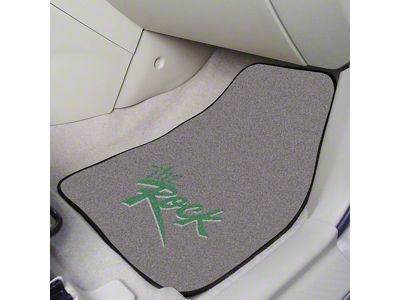 Carpet Front Floor Mats with Slippery Rock University Logo; Green (Universal; Some Adaptation May Be Required)