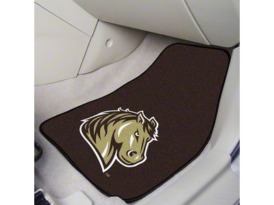Carpet Front Floor Mats with Southwest Minnesota State University Logo; Black (Universal; Some Adaptation May Be Required)