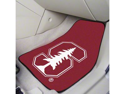 Carpet Front Floor Mats with Stanford University Logo; Cardinal (Universal; Some Adaptation May Be Required)