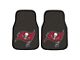 Carpet Front Floor Mats with Tampa Bay Buccaneers Logo; Gray (Universal; Some Adaptation May Be Required)