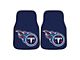 Carpet Front Floor Mats with Tennessee Titans Logo; Navy (Universal; Some Adaptation May Be Required)