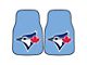 Carpet Front Floor Mats with Toronto Blue Jays Logo; Light Blue (Universal; Some Adaptation May Be Required)