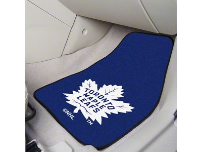Carpet Front Floor Mats with Toronto Maple Leafs Logo; Royal (Universal; Some Adaptation May Be Required)