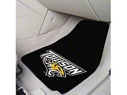 Carpet Front Floor Mats with Towson University Logo; Black (Universal; Some Adaptation May Be Required)