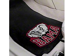 Carpet Front Floor Mats with University of Alabama Logo; Black (Universal; Some Adaptation May Be Required)