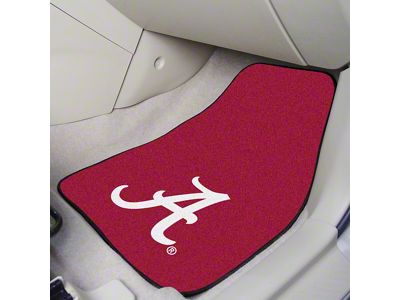 Carpet Front Floor Mats with University of Alabama Logo; Red (Universal; Some Adaptation May Be Required)