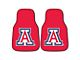 Carpet Front Floor Mats with University of Arizona Logo; Red (Universal; Some Adaptation May Be Required)