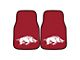 Carpet Front Floor Mats with University of Arkansas Logo; Cardinal (Universal; Some Adaptation May Be Required)