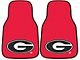 Carpet Front Floor Mats with University of Georgia Logo; Red (Universal; Some Adaptation May Be Required)