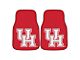Carpet Front Floor Mats with University of Houston Logo; Red (Universal; Some Adaptation May Be Required)