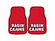 Carpet Front Floor Mats with University of Louisiana-Lafayette Logo; Red (Universal; Some Adaptation May Be Required)