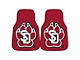 Carpet Front Floor Mats with University of South Dakota Logo; Red (Universal; Some Adaptation May Be Required)