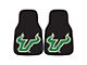Carpet Front Floor Mats with University of South Florida Logo; Black (Universal; Some Adaptation May Be Required)