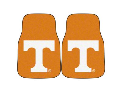 Carpet Front Floor Mats with University of Tennessee Logo; Orange (Universal; Some Adaptation May Be Required)