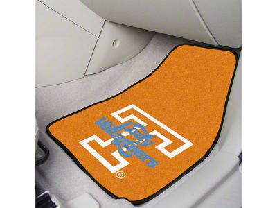 Carpet Front Floor Mats with University of Tennessee Logo; Orange (Universal; Some Adaptation May Be Required)