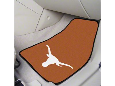 Carpet Front Floor Mats with University of Texas Logo; Orange (Universal; Some Adaptation May Be Required)
