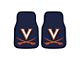 Carpet Front Floor Mats with University of Virginia Logo; Navy (Universal; Some Adaptation May Be Required)