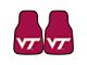 Carpet Front Floor Mats with Virginia Tech Logo; Maroon (Universal; Some Adaptation May Be Required)