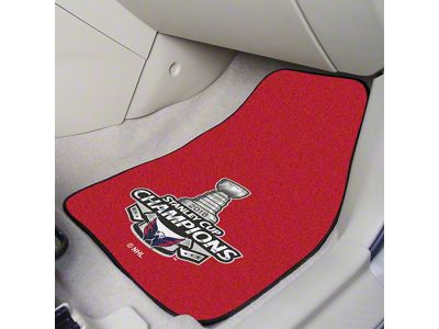 Carpet Front Floor Mats with Washington Capitals Logo; Red (Universal; Some Adaptation May Be Required)