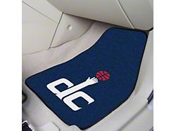 Carpet Front Floor Mats with Washington Wizards Logo; Blue (Universal; Some Adaptation May Be Required)