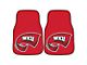 Carpet Front Floor Mats with Western Kentucky University Logo; Red (Universal; Some Adaptation May Be Required)