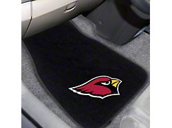 Embroidered Front Floor Mats with Arizona Cardinals Logo; Black (Universal; Some Adaptation May Be Required)