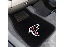 Embroidered Front Floor Mats with Atlanta Falcons Logo; Black (Universal; Some Adaptation May Be Required)