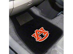 Embroidered Front Floor Mats with Auburn University Logo; Black (Universal; Some Adaptation May Be Required)