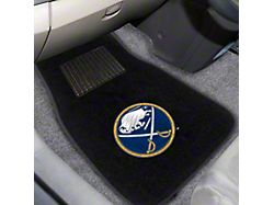 Embroidered Front Floor Mats with Buffalo Sabres Logo; Black (Universal; Some Adaptation May Be Required)