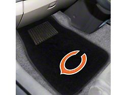 Embroidered Front Floor Mats with Chicago Bears Logo; Black (Universal; Some Adaptation May Be Required)
