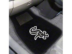 Embroidered Front Floor Mats with Chicago White Sox Logo; Black (Universal; Some Adaptation May Be Required)