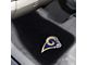 Embroidered Front Floor Mats with Los Angeles Rams Logo; Black (Universal; Some Adaptation May Be Required)