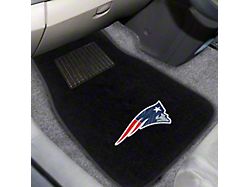 Embroidered Front Floor Mats with New England Patriots Logo; Black (Universal; Some Adaptation May Be Required)