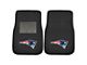 Embroidered Front Floor Mats with New England Patriots Logo; Black (Universal; Some Adaptation May Be Required)