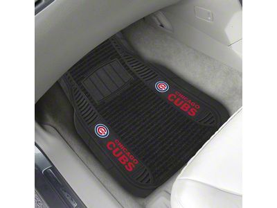 Molded Front Floor Mats with Chicago Cubs Logo (Universal; Some Adaptation May Be Required)