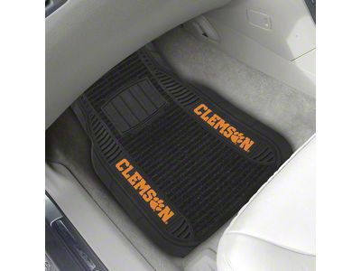 Molded Front Floor Mats with Clemson University Logo (Universal; Some Adaptation May Be Required)
