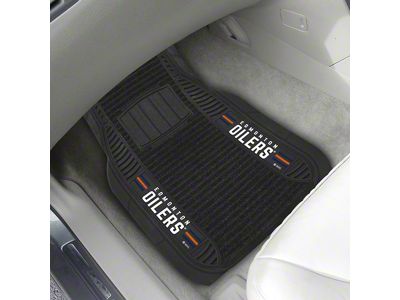 Molded Front Floor Mats with Edmonton Oilers Logo (Universal; Some Adaptation May Be Required)