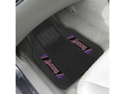Molded Front Floor Mats with Los Angeles Lakers Logo (Universal; Some Adaptation May Be Required)