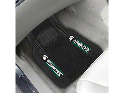 Molded Front Floor Mats with Michigan State University Logo (Universal; Some Adaptation May Be Required)
