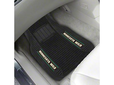 Molded Front Floor Mats with Minnesota Wild Logo (Universal; Some Adaptation May Be Required)