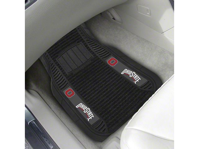 Molded Front Floor Mats with Ohio State University Logo (Universal; Some Adaptation May Be Required)