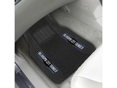 Molded Front Floor Mats with Oklahoma City Thunder Logo (Universal; Some Adaptation May Be Required)