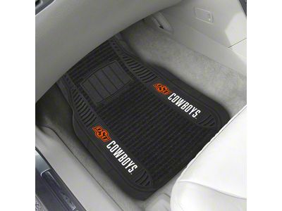 Molded Front Floor Mats with Oklahoma State University Logo (Universal; Some Adaptation May Be Required)