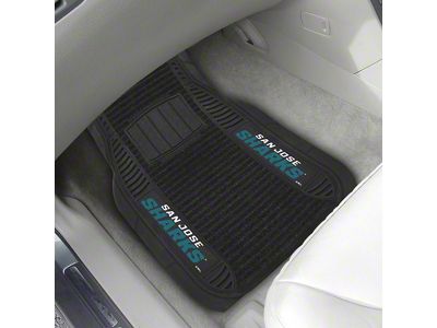 Molded Front Floor Mats with San Jose Sharks Logo (Universal; Some Adaptation May Be Required)