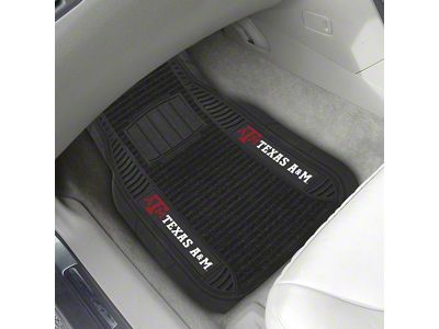 Molded Front Floor Mats with Texas A&M University Logo (Universal; Some Adaptation May Be Required)