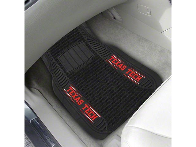 Molded Front Floor Mats with Texas Tech University Logo (Universal; Some Adaptation May Be Required)