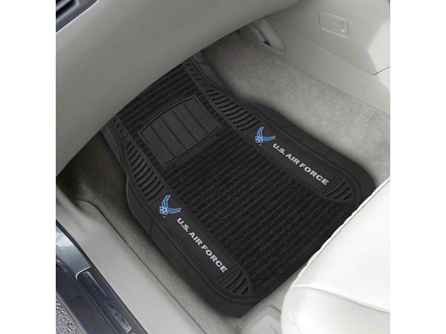 Molded Front Floor Mats with U.S. Air Force Logo (Universal; Some Adaptation May Be Required)