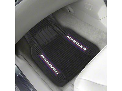 Molded Front Floor Mats with U.S. Marines Logo (Universal; Some Adaptation May Be Required)